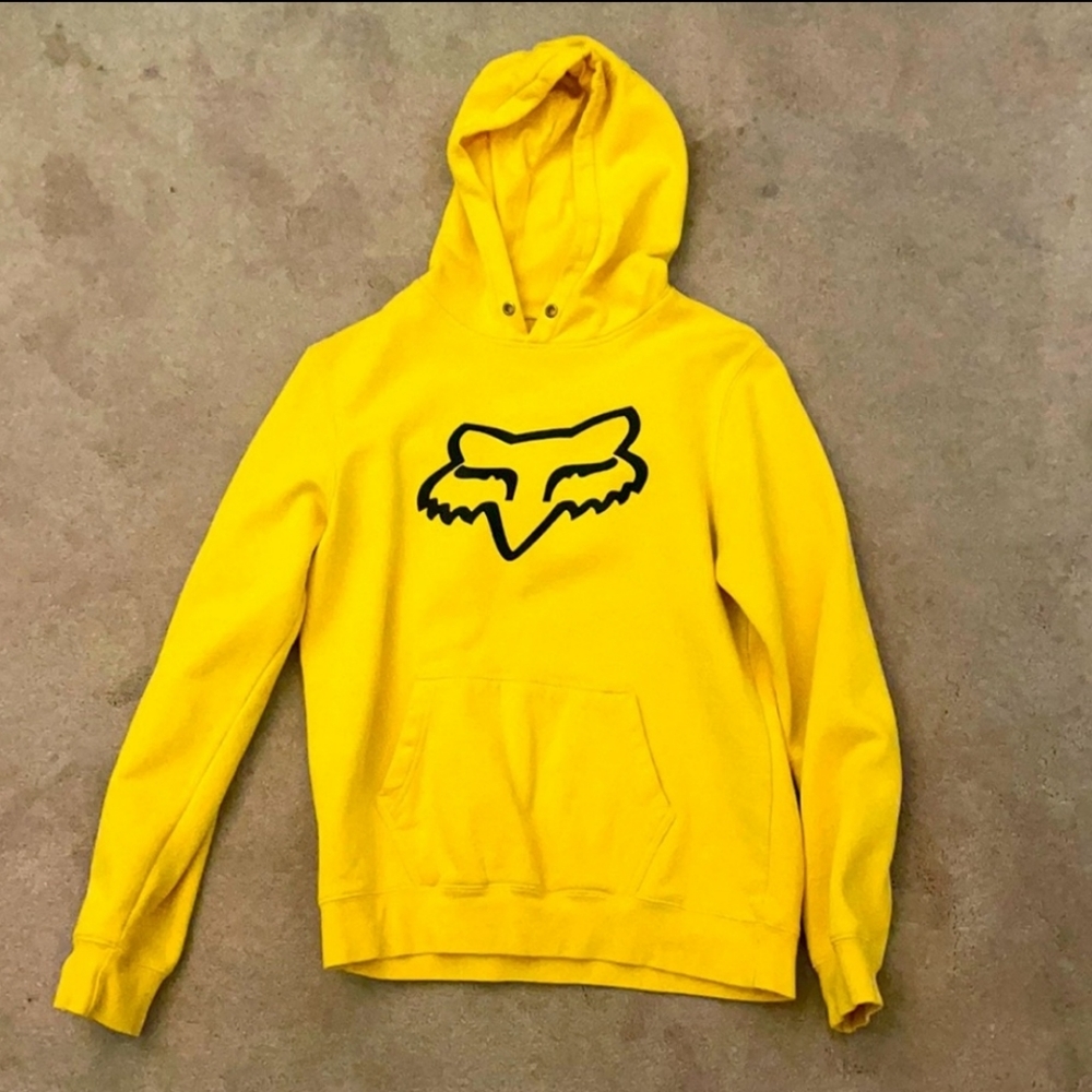 Fox Racing Hoodie Sweatshirt Yellow